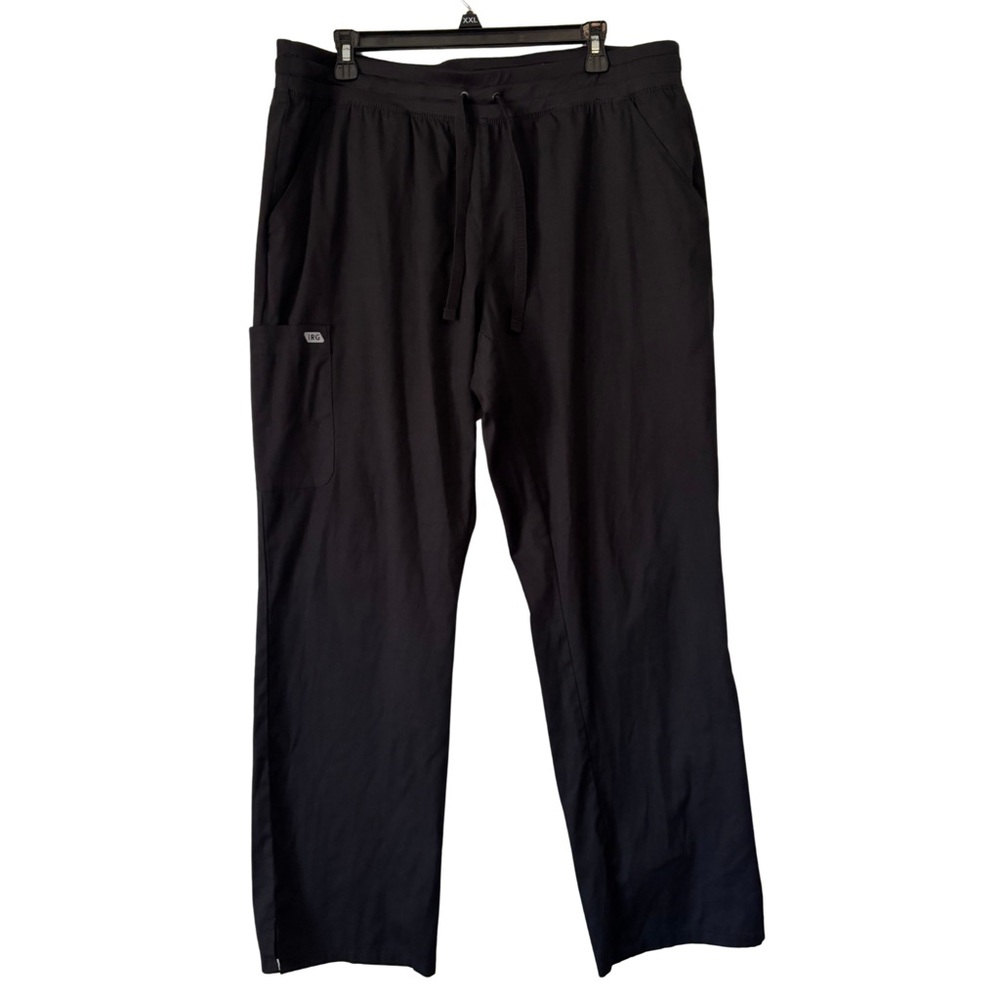 3/$20 IRG Black Elastic & Drawstring Waist Scrub Pants Size XL